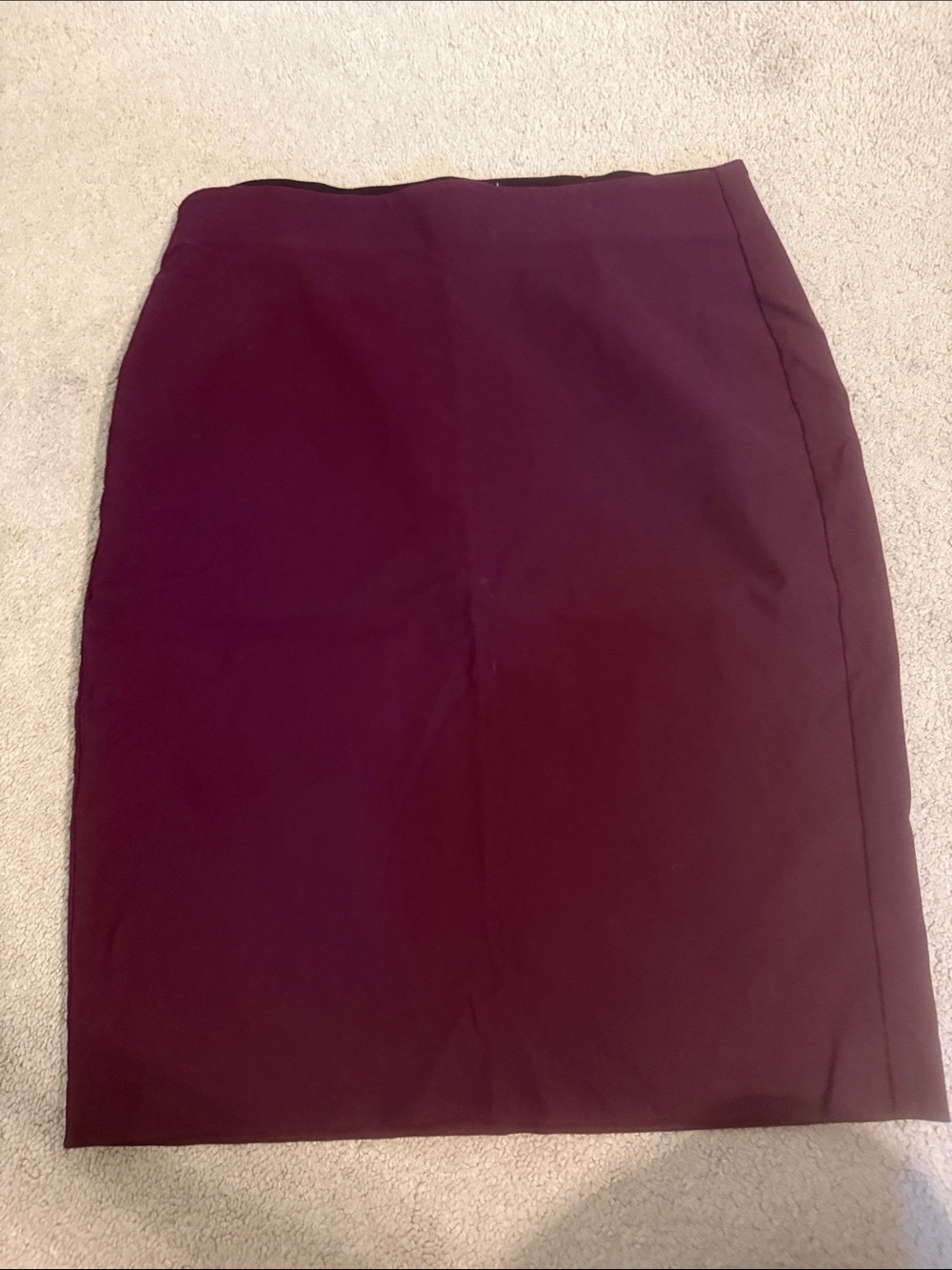 Elle Plum Pencil Skirt with Stretch Waistband
